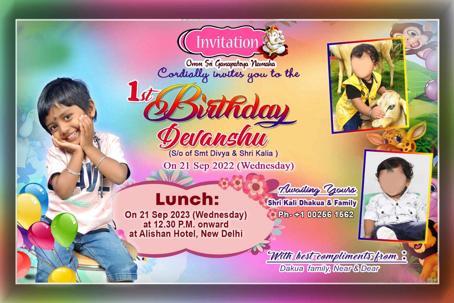 Birthday Invitation card PSD file